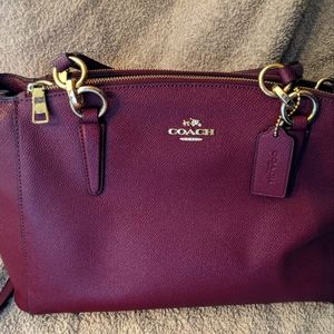 Coach burgundy leather purse